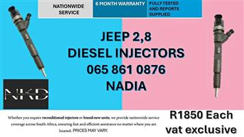 JEEP 2,8 DIESEL INJECTORS FOR SALE -RECONDITIONED AND NEW