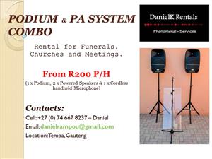 PA Sound System and Podium Combo