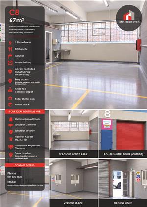C8 – 67m² - Distribution, Storage, Factory, Warehouse Space To Let