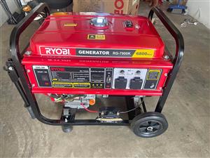  Brand new’ RYOBI Generator, RG-7900k, 6800Watts.