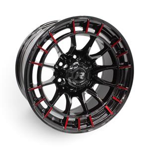 17″ GR-726 6×139 Black with Red Trim Alloy Wheels
