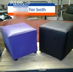 Purple and black ottomans for sale