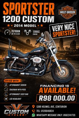 Very Nice 2014 Sportster 1200 Custom!