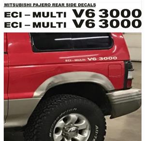 Mitsubishi rear side stickers decals