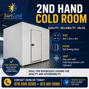 Secondhand Cold room for sale 3m x 3m x 3m
