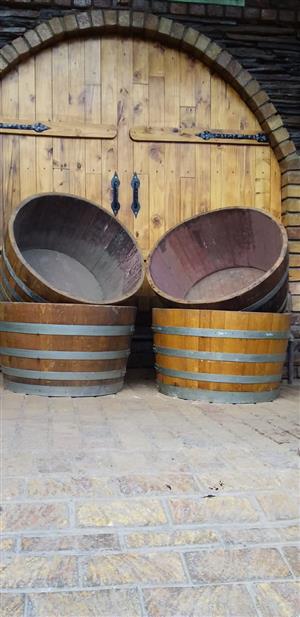 Half Wine Barrels for Sale.