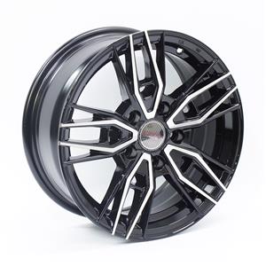 14″ A-Line Axle 4/100 Black Machine Face Alloy Wheels