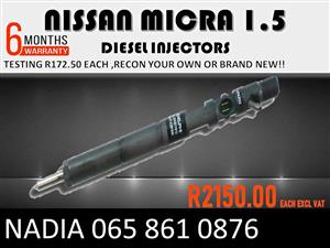 Nissan Micra diesel injectors for sale or recon
