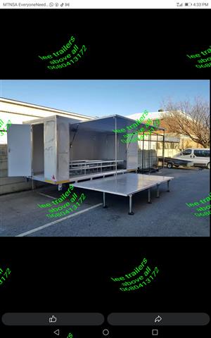 Mobile stage trailer for functions 