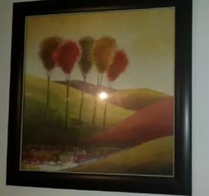 Framed picture nice country scene size is 83cm x 83cm