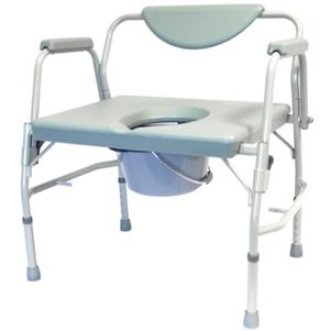 Heavy duty commode, with wide seat and foldable arms. Condition excellent