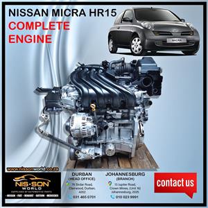 NISSAN MICRA HR15 COMPLETE ENGINE