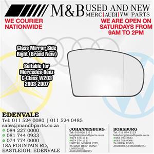 Glass Mirror Right Side (Brand New) Suitable for Mercedes-Benz C-Class W203