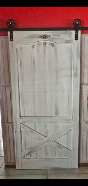 Barn doors including track set with 70mm wheels