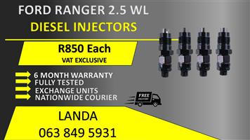 FORD RANGER 2.5 WL DIESEL INJECTORS FOR SALE OR RECON WITH 6 MONTH WARRANTY 