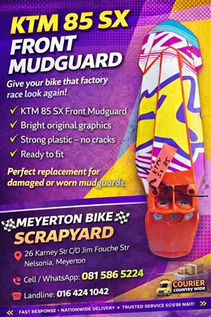 KTM 85 SX mudguard. Meyerton bike scrapyard new & secondhand spares. Andre