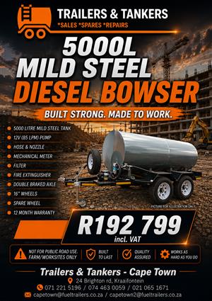 5000 liter Diesel bowser (mild steel)