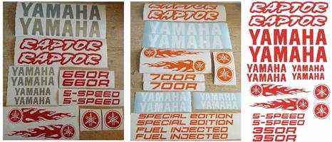 Yamaha Raptor quad bike graphics / vinyl cut stickers decals kits.
