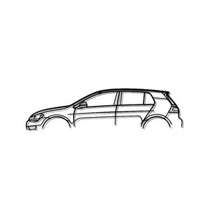 Steel Silhouette Wall Art - VW Golf Mk7 1200X425X2MM