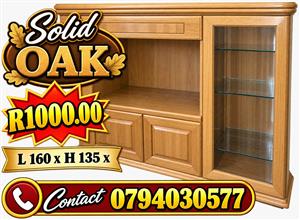 Solid Oak Wood Wall Unit