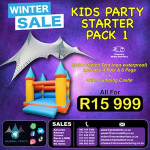 Kids Party Starter pack 1 - Stretch Tent and jumping castle