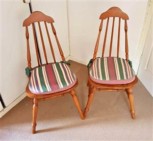 Pair of Vintage Thumb back chairs