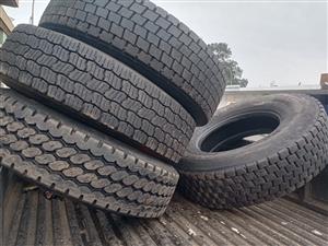 7.50r16,215,11r,12r,315s and 385 second hand,brandnew and new retreaded tyres