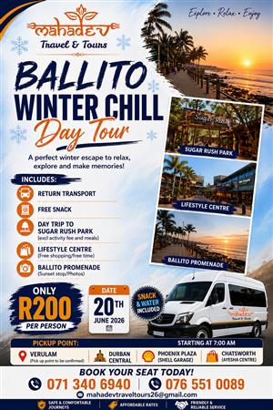 Mahadev Travel and Tours - Ballito Winter Chill Trip 