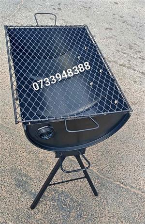 Half Drum Folding Legs Braai Stand