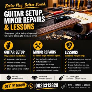 Guitar Setup and Restring. Basic Repairs