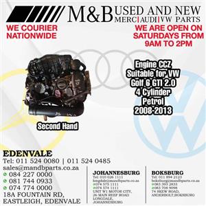 Engine CCZ (Second Hand) Suitable for VW Golf 6 GTI 2.0 4 Cylinder Petrol 2008-2013