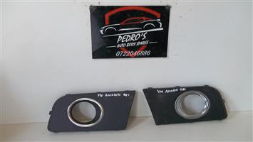 VW Amarok '10-'17 front bumper fog light covers with chrome