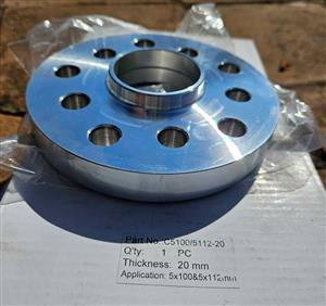 HUB CENTRIC WHEEL SPACERS 5x100&5x112mm 15mm thk. x 2 5x100&5x112mm 20mm thk. x 2 'White Knight' NEW