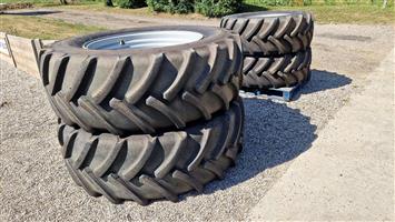 Set of 650/65R42 & 540/65R30 Continental tyres on fixed rims