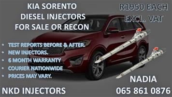KIA SORENTO DIESEL INJECTORS FOR SALE. REBUILT AND TESTED