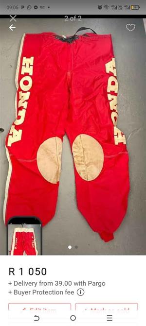 Vintage Honda M-Team Motocross Pants – Red – Retro MX / Off-Road Racing- Ralph Lauren collab