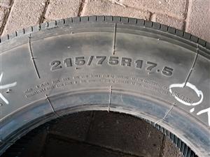 Truck Tyre x2.  215/75 R17.5