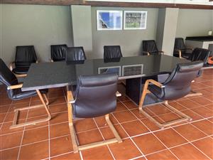 Boardroom table and chairs