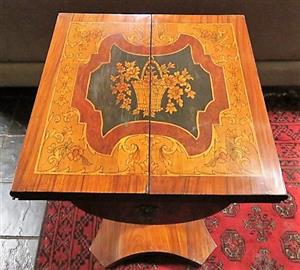 Rosewood Inlaid Game Table
