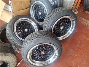 BLACK NOVEMBER specials on aset of Brand new mags and tyres 4x100