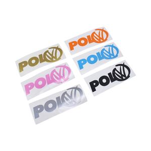 VW Polo Logo Style Vinyl Sticker (blue) 12x5cm