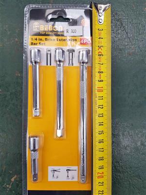 4 PCS 1/4" DR EXTENSION BAR SET