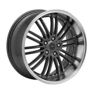 17″ A-Line Razor 4/100 Gunmetal Machine Lip alloy Wheels