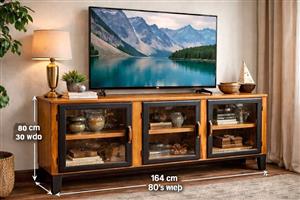 Vintage Oregon Pine TV Cabinet / Display Unit