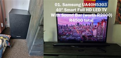 Samsung UA405303 model TV with soundbar