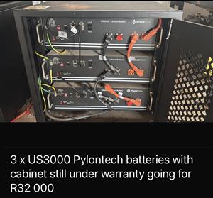 Solar batteries for sale, plus cabinet