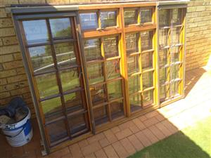 2wood windows 2.1mx1.5m  with pulldown masquito nets 