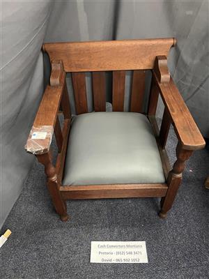Chair Solid Wood Leather Seat - C033064888-4