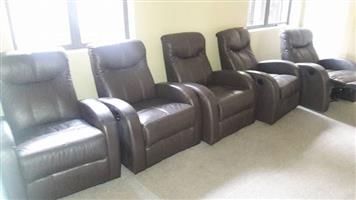 Leather recliners x 6