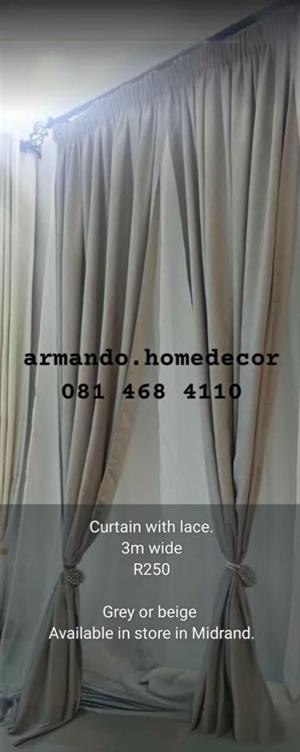 New 2,5m curtain with lace